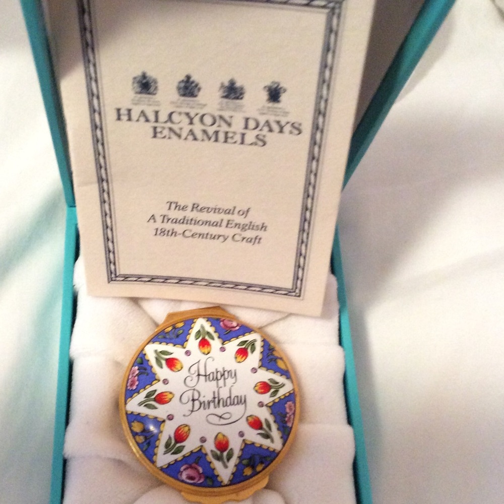 HALCYON DAYS Happy Birthday English Enamel